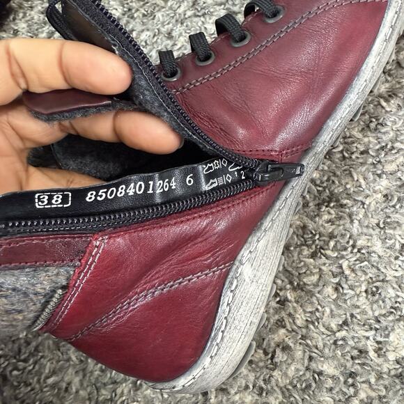 Remonte Burgundy Liv 73 Leather High Top Sneaker Ankle Boot Zip Lace 38 US 7 - Picture 5 of 9